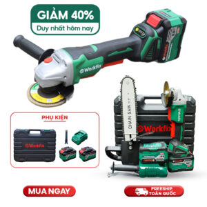 Máy Mài Góc Workfix WF-AG100B - Công tắc bóp - Không Chổi Than 100% Lõi Đồng