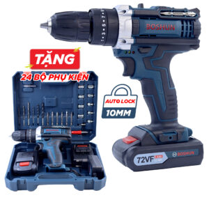 Máy Khoan Pin Boshun BS-7210MB - 3 Chức Năng - Tặng Bộ Phụ Kiện 24 Chi Tiết