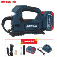 Máy bơm hơi pin BOSHUN BS-BH120, Công suất 120W, Áp suất tối đa 120 psi, Màn hình led, Vừa dùng điện vừa dùng pin
