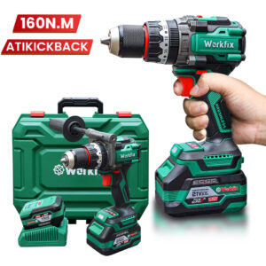 Máy Khoan Pin 13mm WORKFIX WF-ID160AK Lực 160N Chuyên Khoan Tường, Rút Lõi, Không Chổi Than