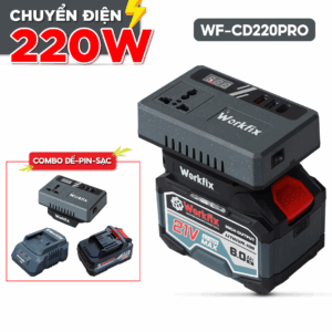 Bộ chuyển đổi biến tần thông minh Workfix WF-CD220PRO, 12/21/24V sang dòng xoay chiều