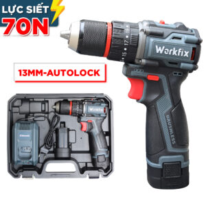 Máy khoan pin Workfix WF-ID1613BL Không Chổi Than - Đa năng Bắt vít - Khoan - Búa - Bảo Hành 12 tháng