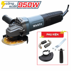 Máy mài cầm tay WORKFIX WF-AG950W, Công suất 950W, Công tắc đuôi, Tặng 1 bộ chổi than