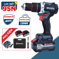 Máy Khoan WORKFIX WF-ID1395BL - Lực siết 95N - Chuyên Khoan Tường, Khoan Rút Lõi, Bắt Vít