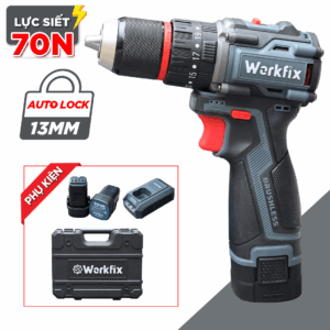 Máy khoan pin Workfix WF-ID1613BL Không Chổi Than - Đa năng Bắt vít - Khoan - Búa - Bảo Hành 12 tháng