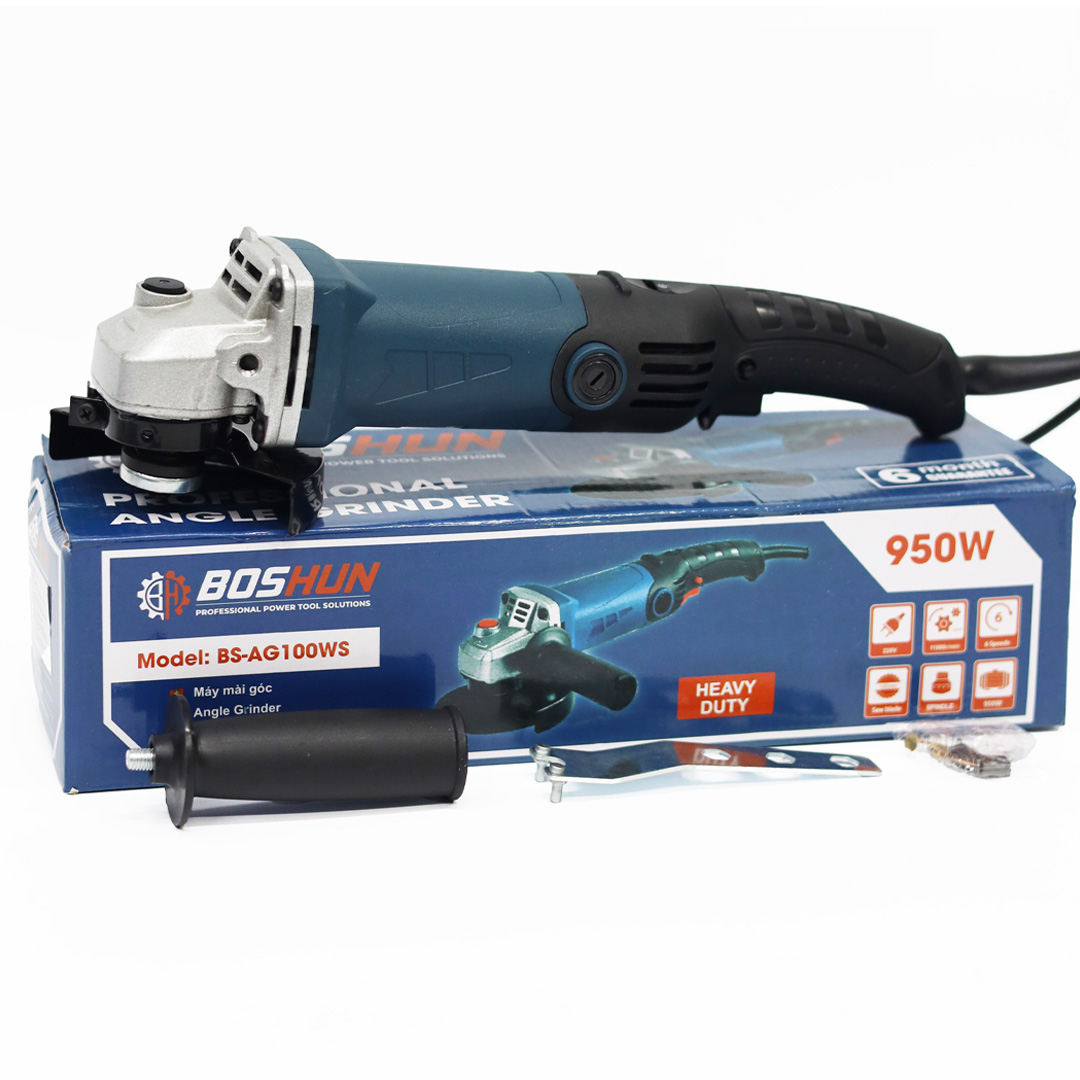Máy mài điện Boshun BS-AG100WS - Công Suất Tối Đa 950W - 6 Cấp Chỉnh Tốc - Lõi Đồng 100%