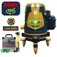 Máy cân bằng Laser Boshun BS-LS05X - 5 tia xanh - Xoay 360 độ - Điều khiển Bluetooth