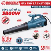 Máy thổi lá điện BOSSUN BS-TL3800W, Công suất 3800W, Dây điện dài 5m, 6 Tốc độ, Bảo hành 06 tháng