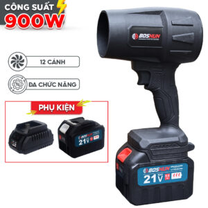 Máy Thổi Phản Lực, Thổi Bụi, Thổi Lá Rụng Boshun Siêu Khỏe, Chân Pin Phổ Thông, Bộ 1 Pin 15 Cell, Bảo Hành 12T
