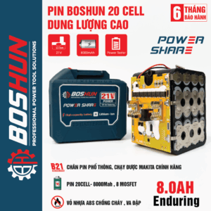 Pin Boshun 20 Cell - Mạch 8 mosfet có đèn báo pin