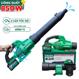 Máy Thổi Lá Workfix WF-TL680M Công Suất Lớn, Chân pin phổ thông