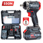 Máy Siết Bulong Workfix WF-IW550 PRO – Lực Siết 550Nm Mở Vặn Ốc Xe Tải, Ô Tô, Xe Máy