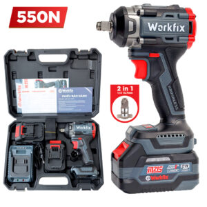 Máy Siết Bulong Workfix WF-IW550 PRO - Lực Siết 550Nm Mở Vặn Ốc Xe Tải, Ô Tô, Xe Máy