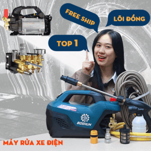 Máy rửa xe Boshun BS-PW3500W - Công Suất 3500W - Máy rửa xe có chỉnh áp - Lõi đồng 100%
