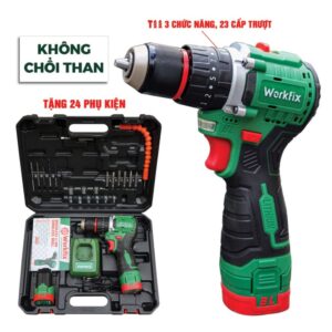Máy khoan pin 16.8V Workfix WF-ID1610BL Tặng kèm bộ phụ kiện 24 chi tiết
