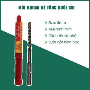 Mũi khoan bê tông Workfix đuôi gài 8mm