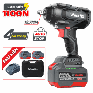 Máy Siết Bulong Workfix WF-IW1100N - Lực Siết Khủng 1100N - Mở Vặn Ốc Xe Tải, Ô Tô, Xe Máy