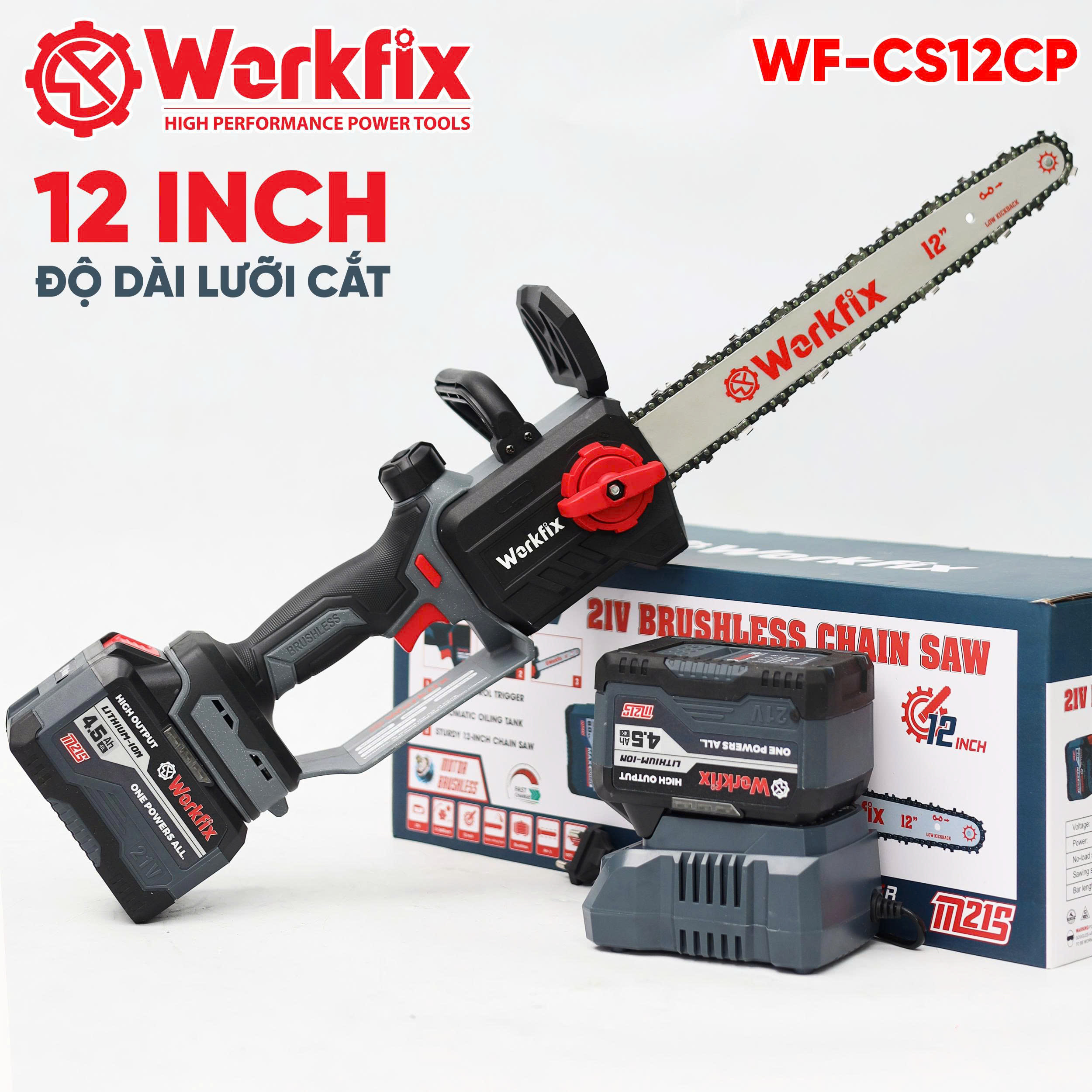 Máy Cưa Bằng Xích Workfix WF-CS12CP - 12 inch - Tra nhớt tự động