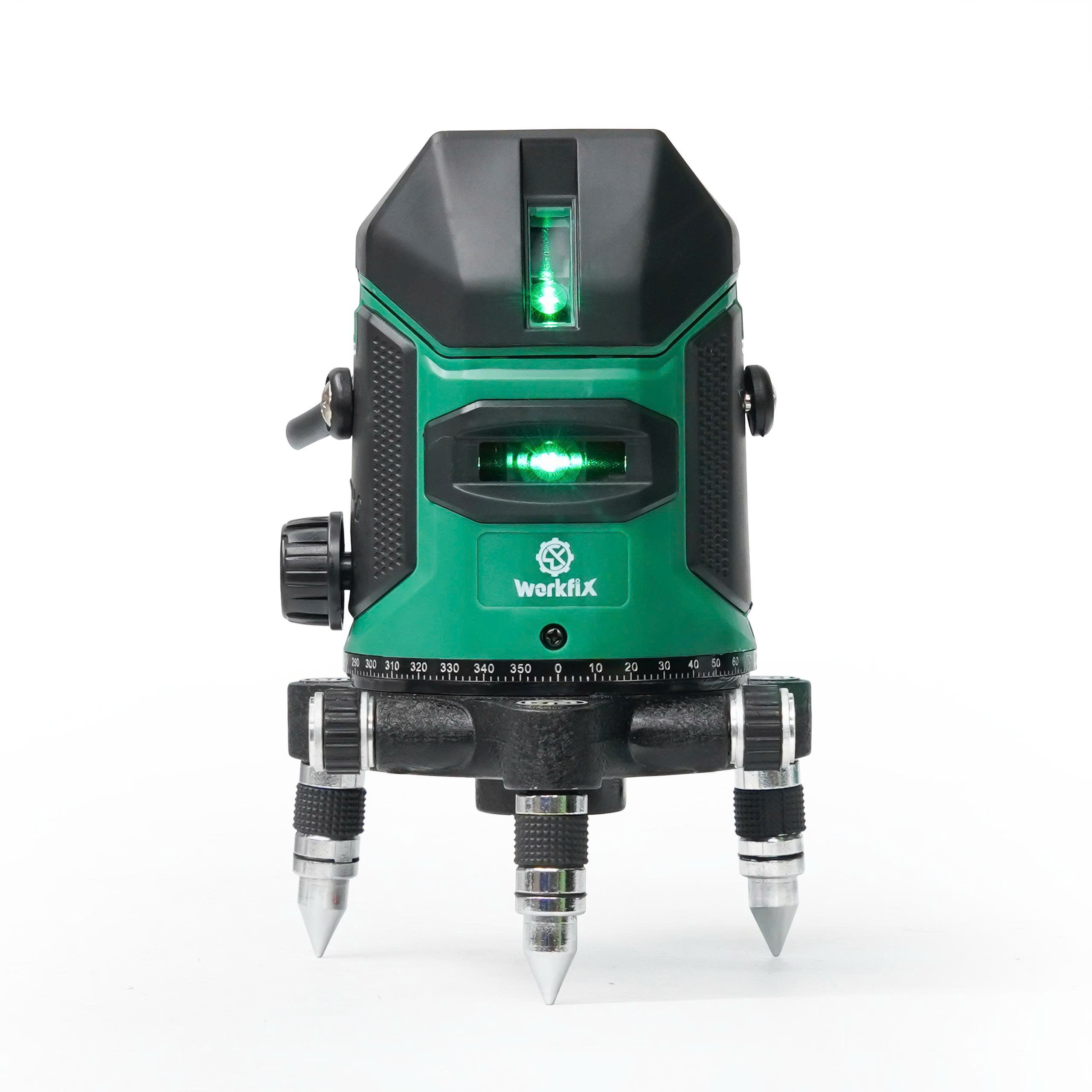 Máy cân bằng Laser Workfix WF-LS0503G - 5 tia xanh - Hộp nhôm - Kèm chân