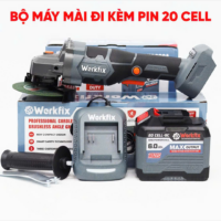 Combo Workfix Sạc Nhanh+ Pin 20 Cell 6Ah + Thân Máy Mài Workfix WF-AG7600CP