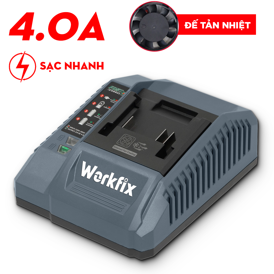 Bàn Sạc Nhanh 4A Workfix WF-FC2140F - Có quạt tản nhiệt