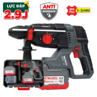 Máy Khoan Đục Bê Tông Workfix WF-RH2603CP - Bản Compact - Chống lật cổ tay Antikickback