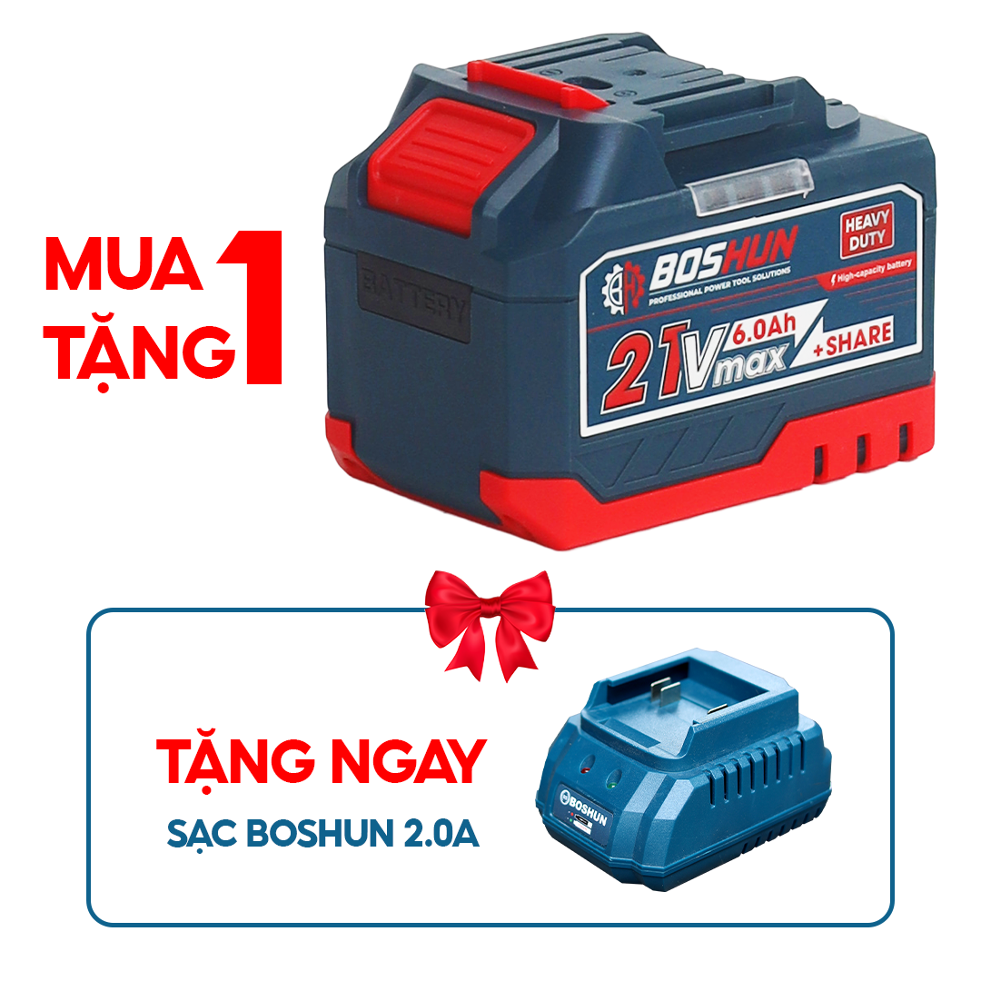 Combo Pin Sạc Boshun BK1506C - Pin 6.0Ah - Sạc 2A