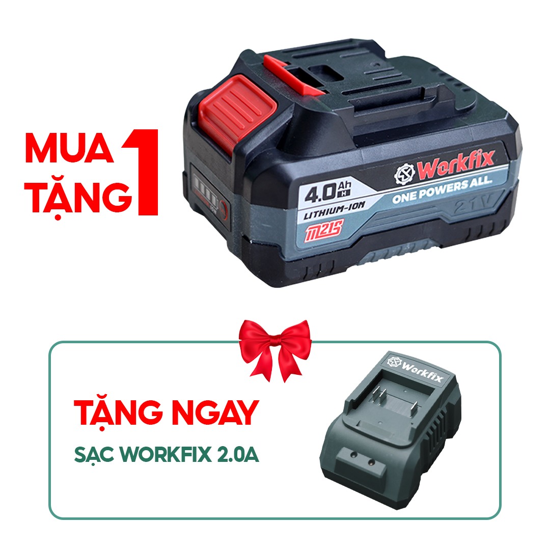 Combo Pin Lithium Workfix WF-BK4000 - 10cell - Tặng sạc 2A