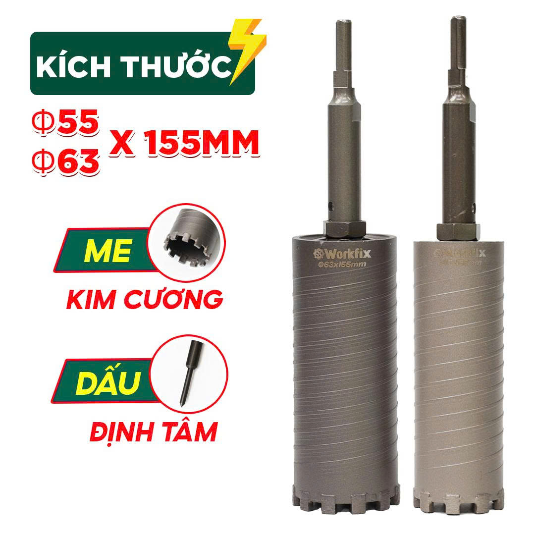 Mũi Rút Lõi Workfix Φ 55x155cm