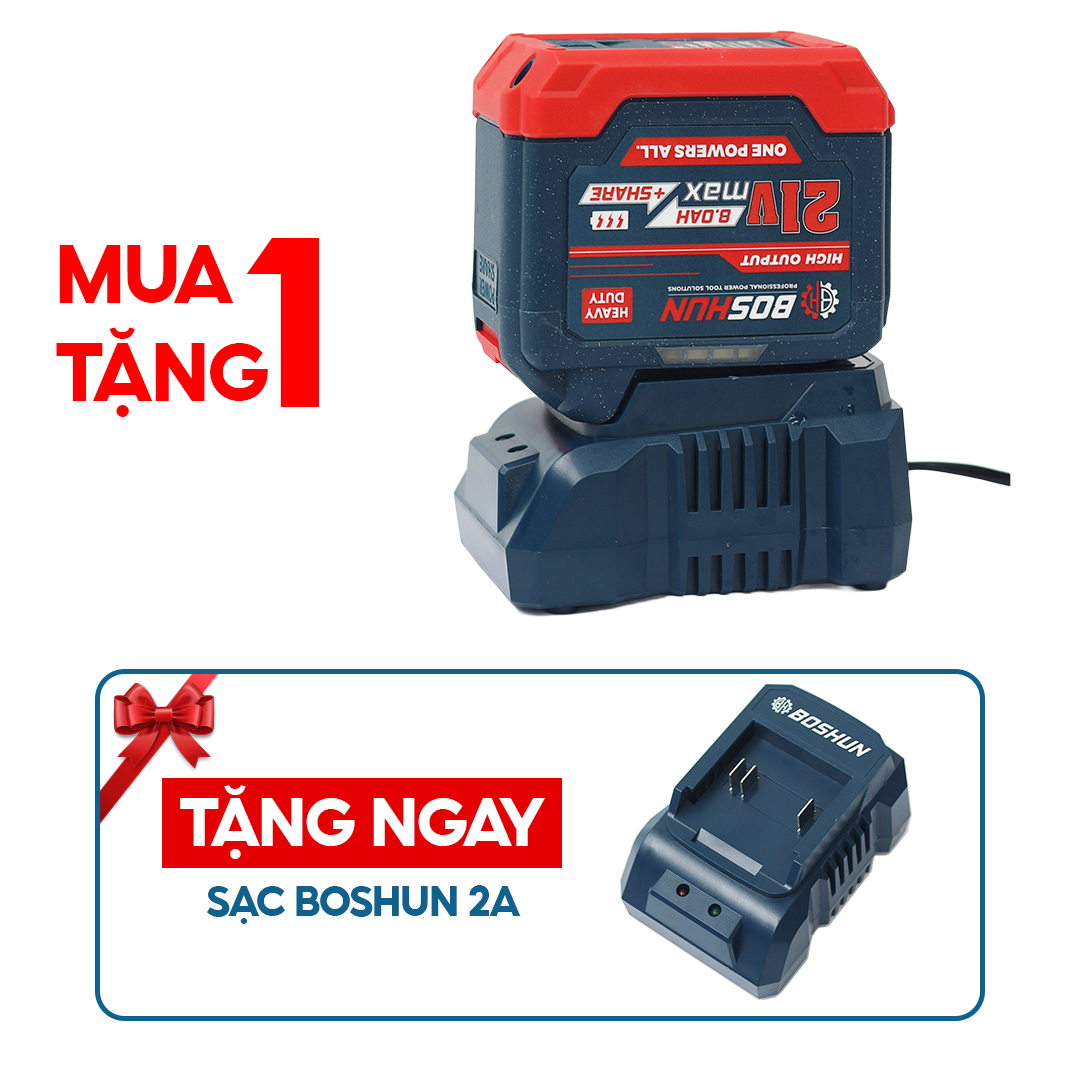 Combo Pin Sạc BS-CB8000  - Pin 20 cell - Tặng sạc 2A