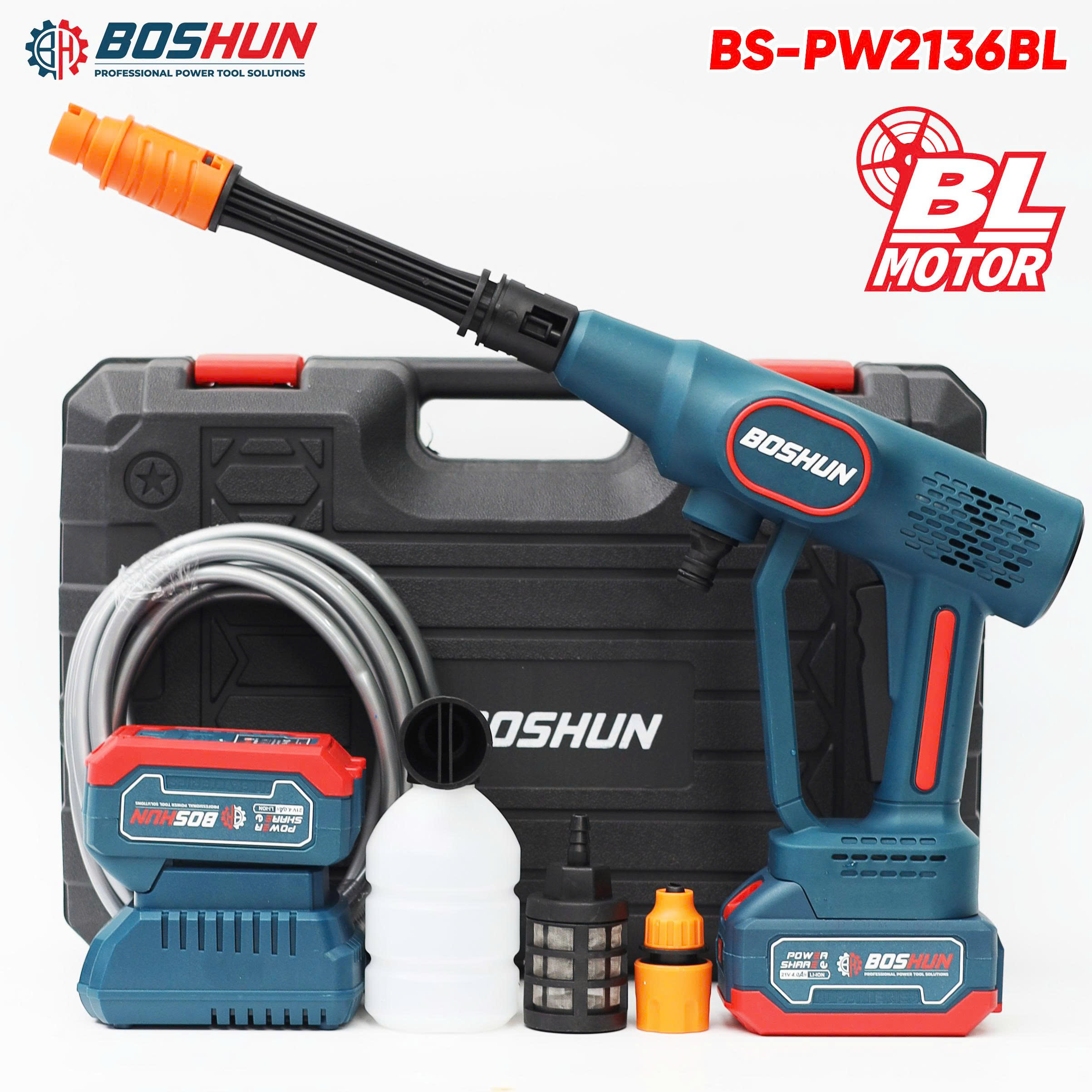 Máy rửa xe pin Boshun BS-PW2136BL