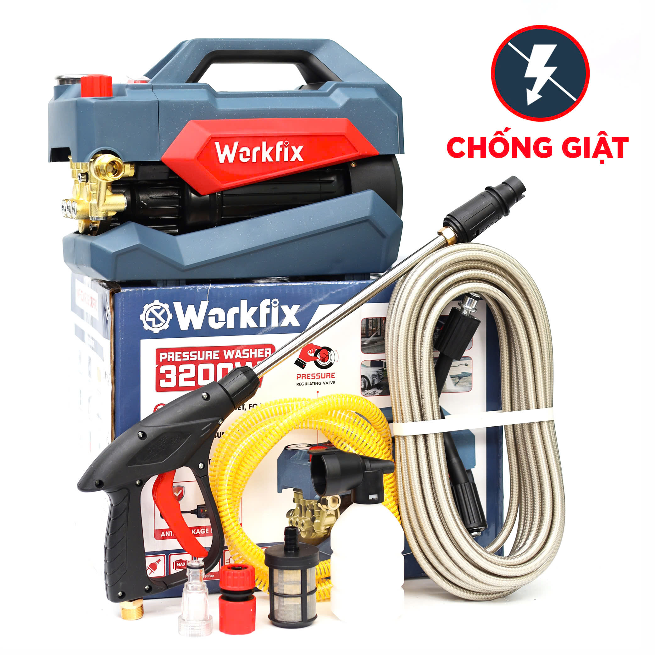 Máy rửa xe chống giật WF-CWR3200PRO - Dây đồng - 160Bar