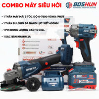Combo Máy Siết Bulong Boshun BS-IW400N Tặng Máy Mài Boshun-AG7800