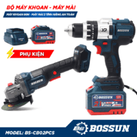 Combo máy khoan pin M21B-ID1380N BOSSUN - Tặng máy mài góc BS-AG7800BL & sạc nhanh - BS-CB02PCS