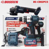 Combo máy khoan pin M21B-ID1380N BOSSUN - Tặng máy mài góc BS-AG7800BL & sạc nhanh - BS-CB02PCS