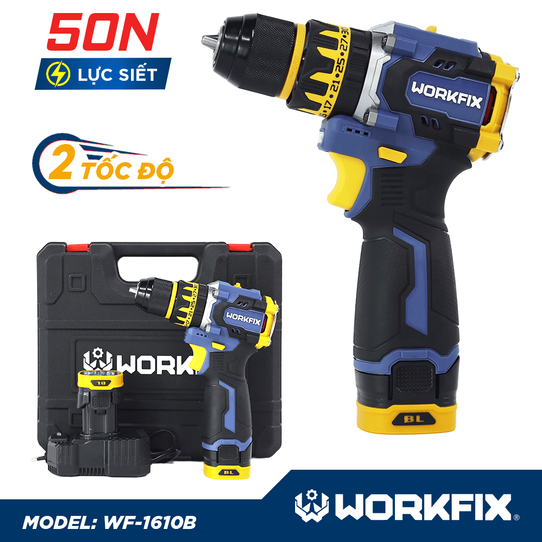 Thân máy khoan Workfix WF-ID1055BL - Lực 55N - Đầu kẹp Autolock 13mm