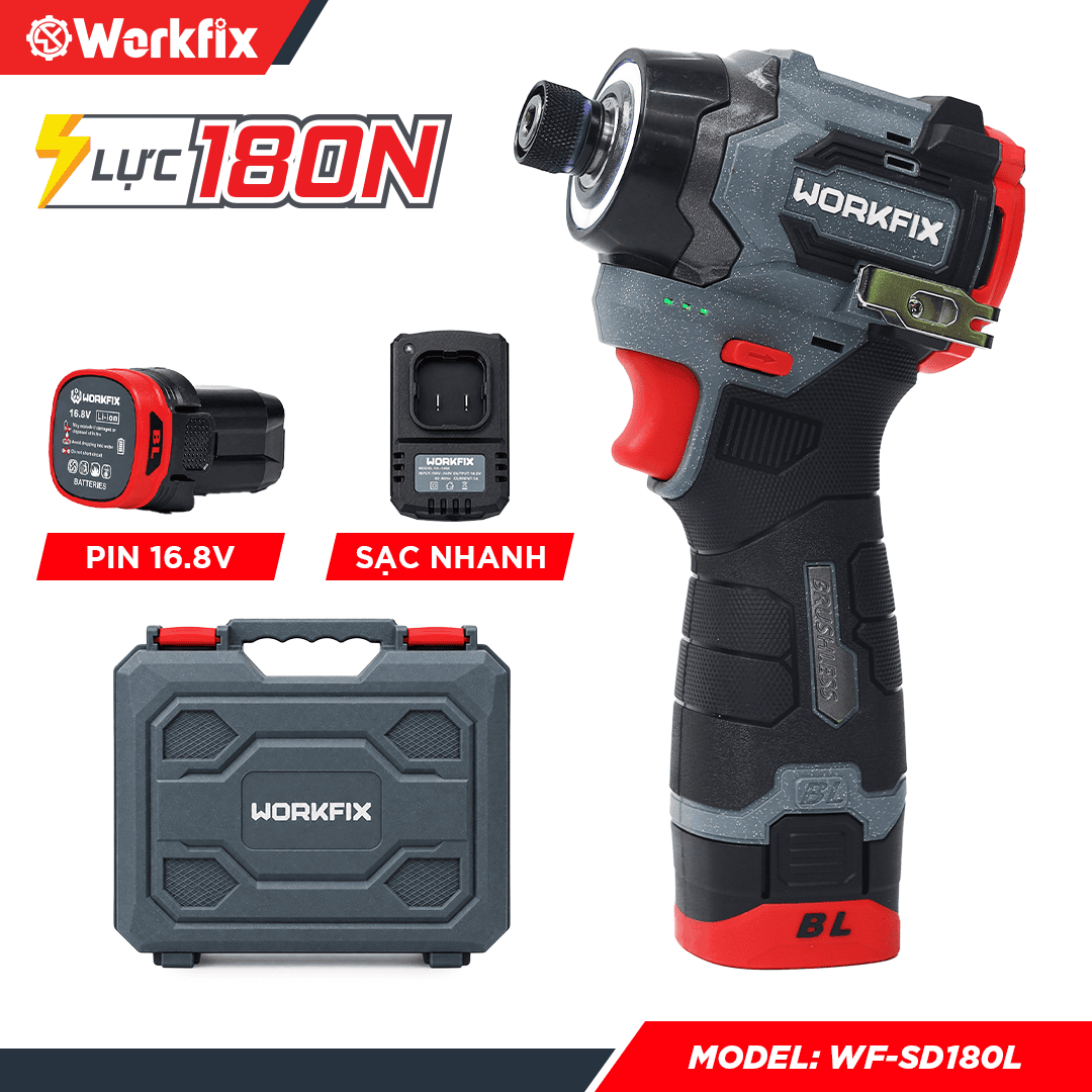 Máy chuyên vít Workfix WF-SD180L - Lực siết 180N.