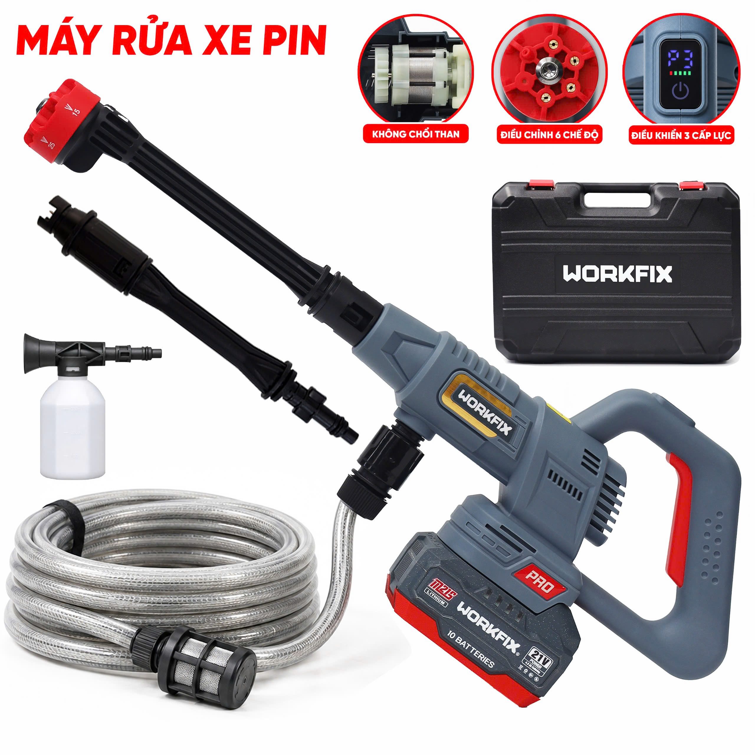 Máy rửa xe pin Workfix  WF-PW3820BL - Công suất 305W